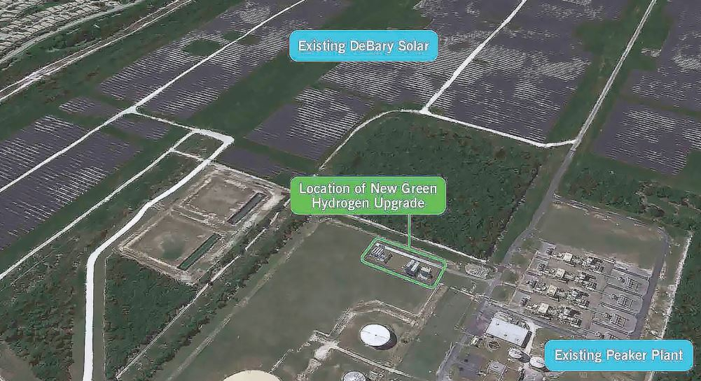 Render of DeBary’s H2 plant next to the existing gas peaking plant