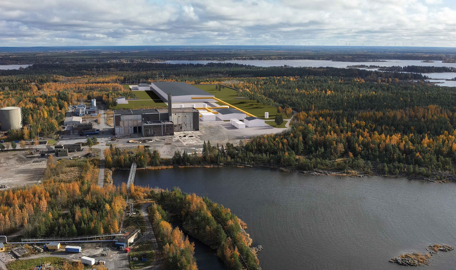 Render of PtX-plant in Kristinestad