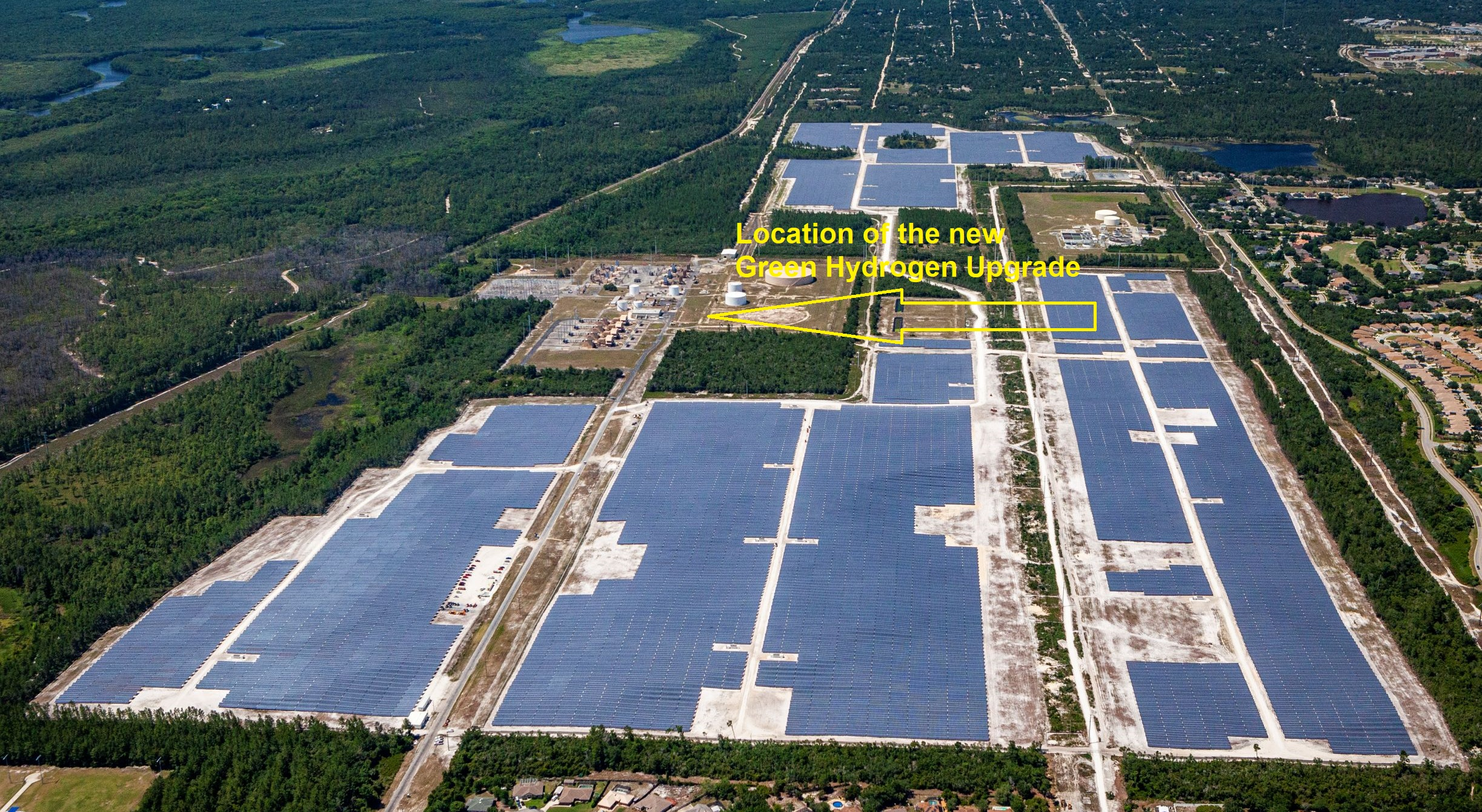 DeBary solar farm with site for electrolysers and H2-fuelled power plant