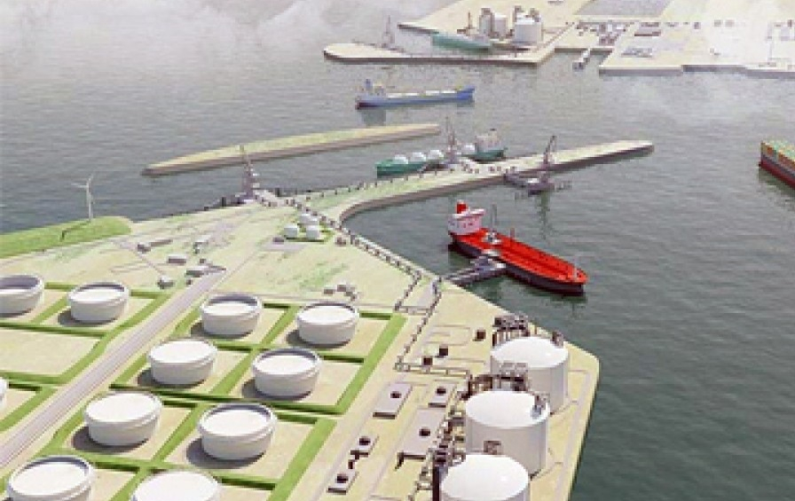 Render of the Matarbari onshore LNG terminal