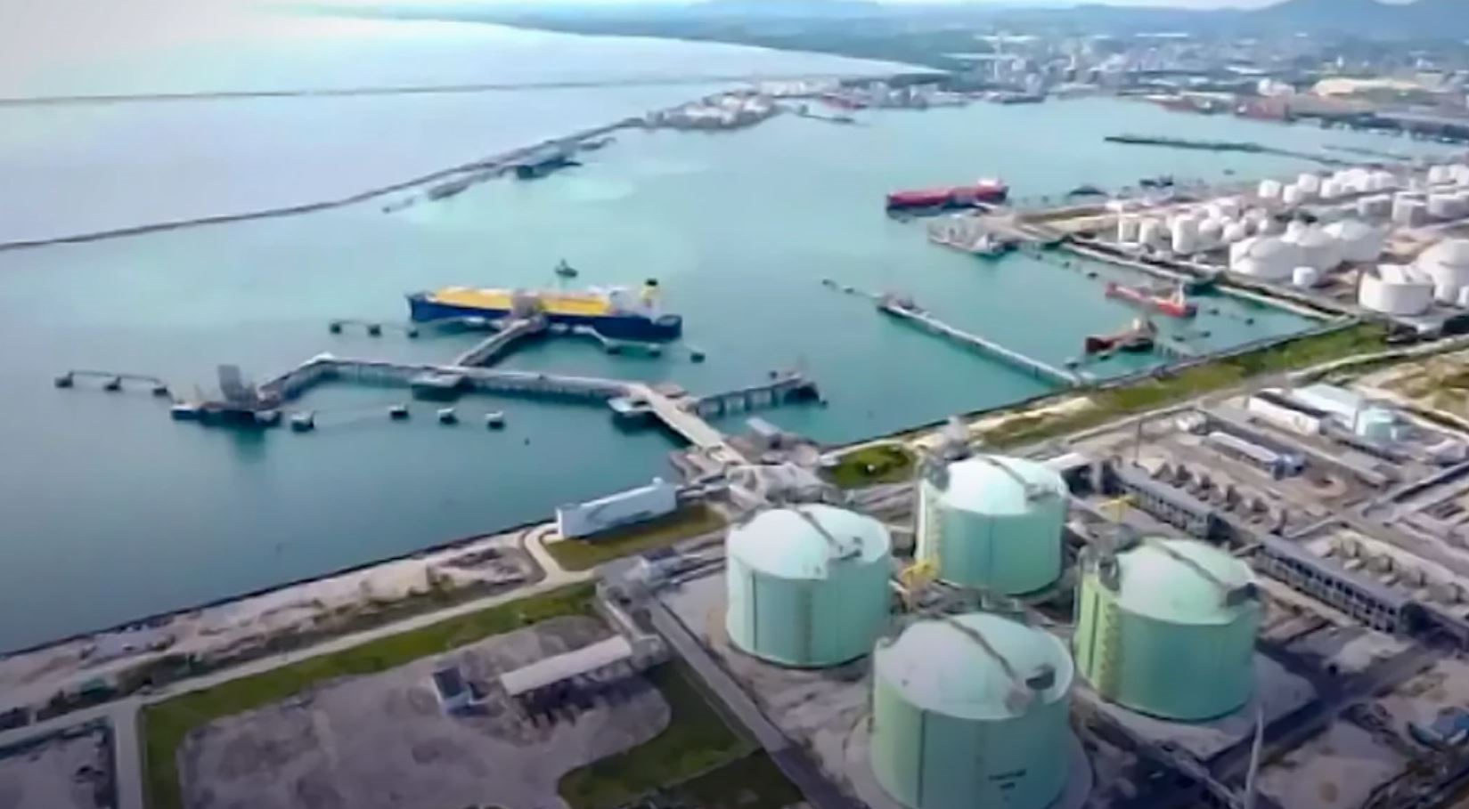 View of Map Ta Phut port with PTT's regas terminal