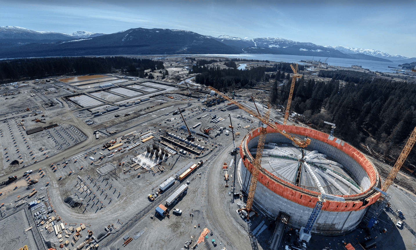 Construction on LNG Canada in Kitimat, BC
