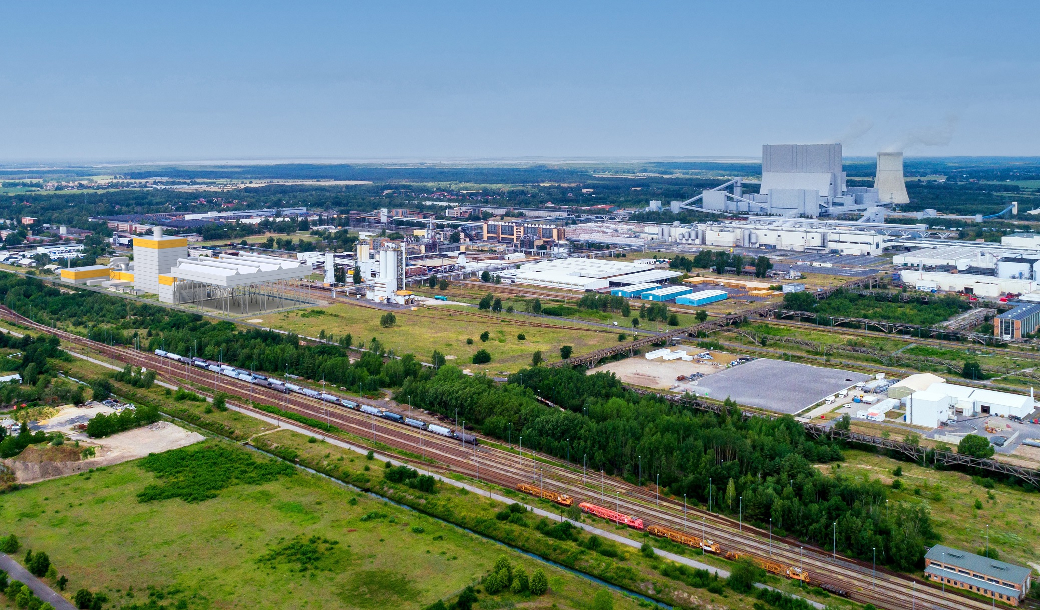 Photomontage of LEAG’s planned gas power plant at Schwarze Pumpe