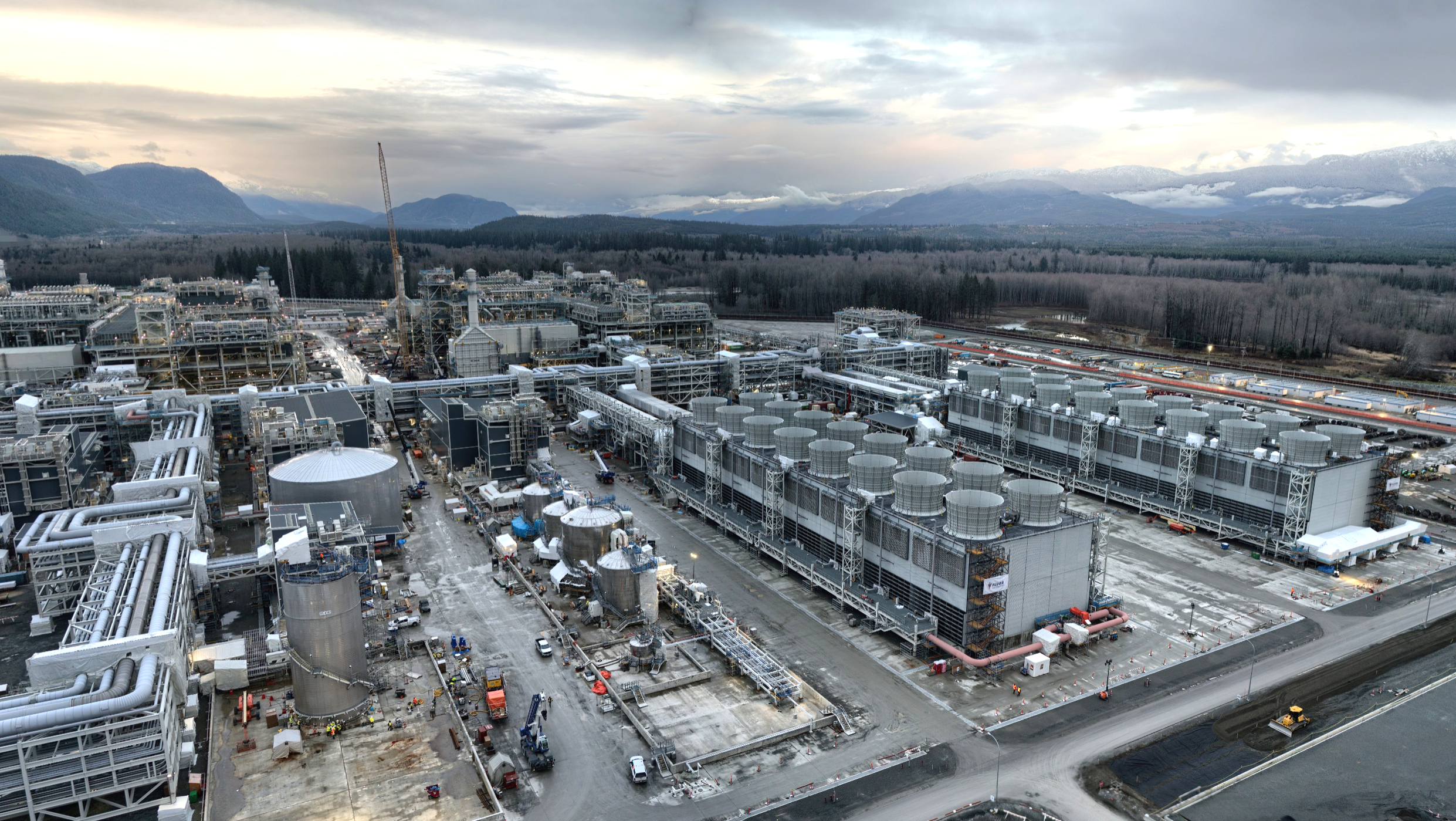 Construction at LNG Canada terminal, Kitimat