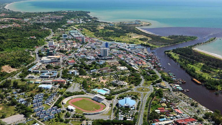 Birds eye view of Miri, Sarawak