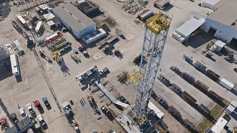 Areal view of drilling rig from Nabors Industries
