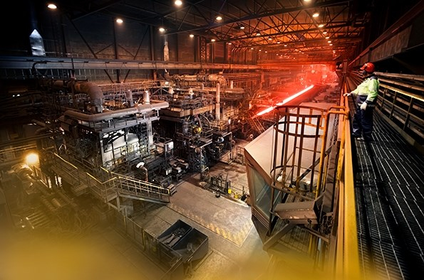 View into Tornio's stainless steel factory at Röyttä
