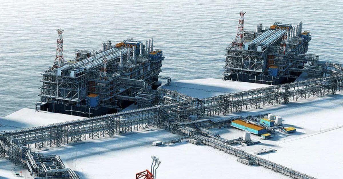 Render of Novatek's Arctic LNG 2 project