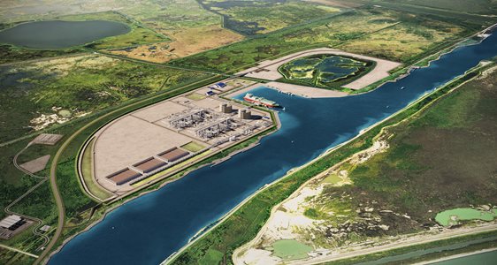 Render of Sempra's Porth Arthur LNG project