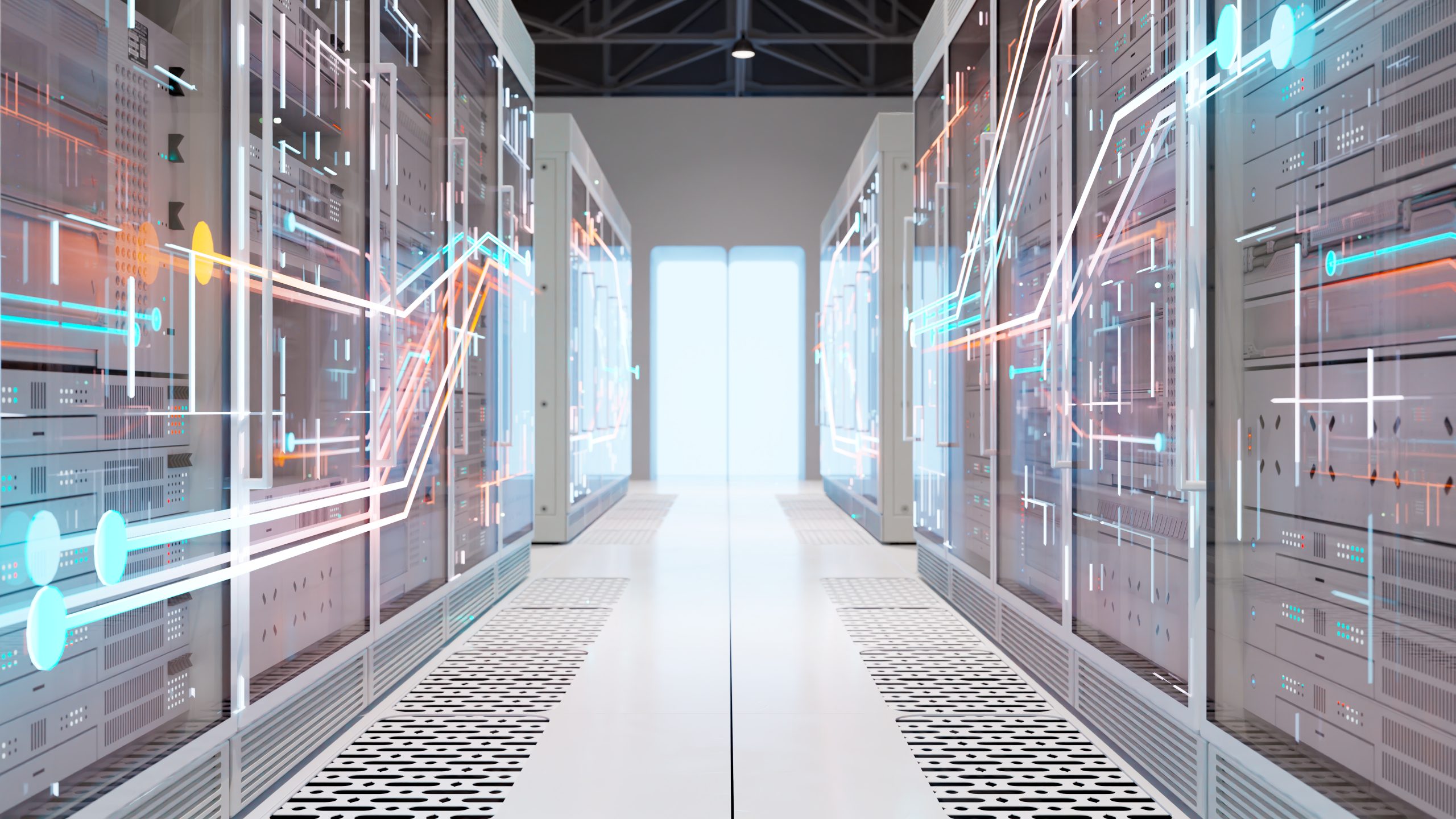 Data center 3D render