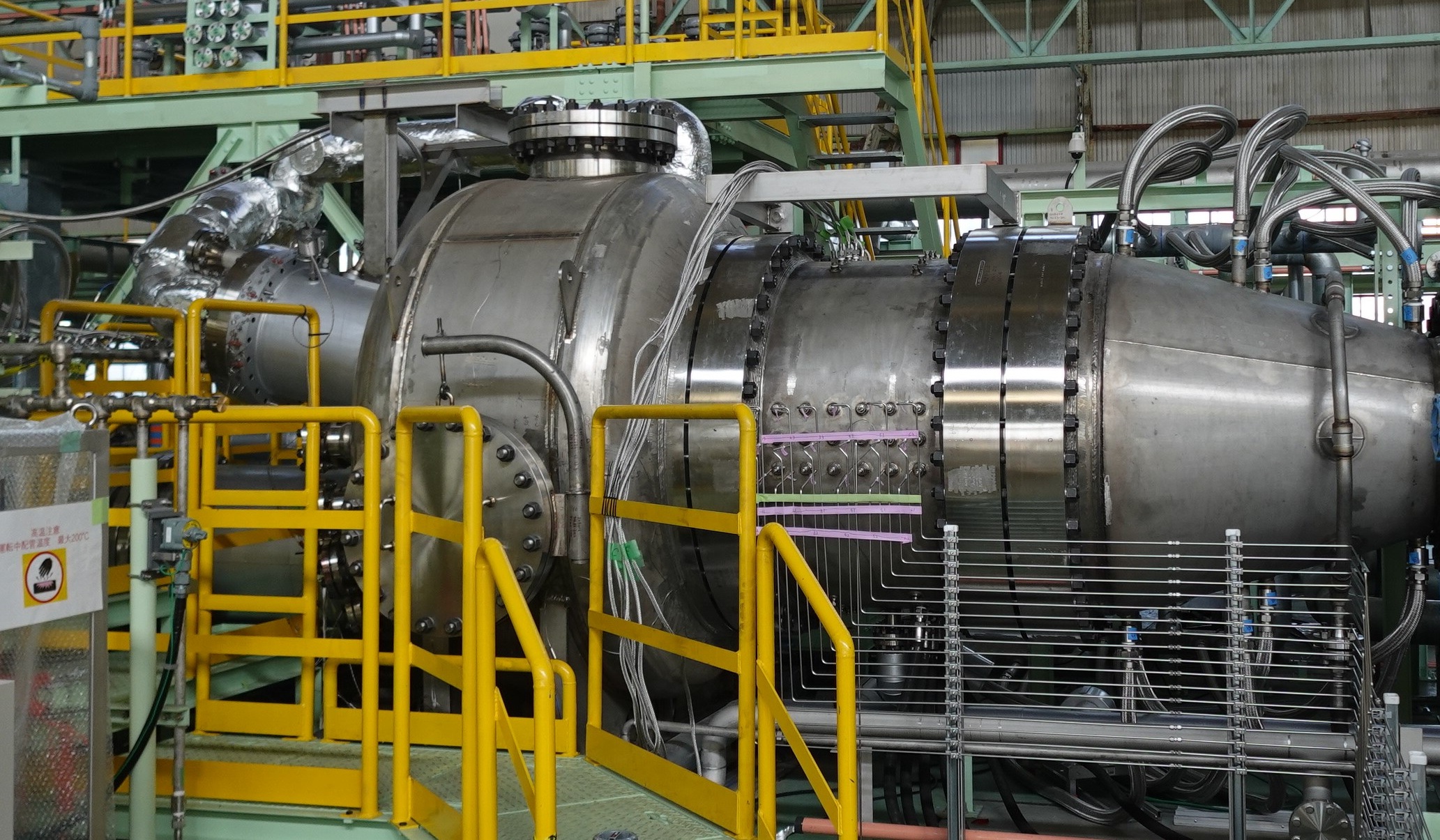 Test stand demonstrating ammonia combustion at GE turbine