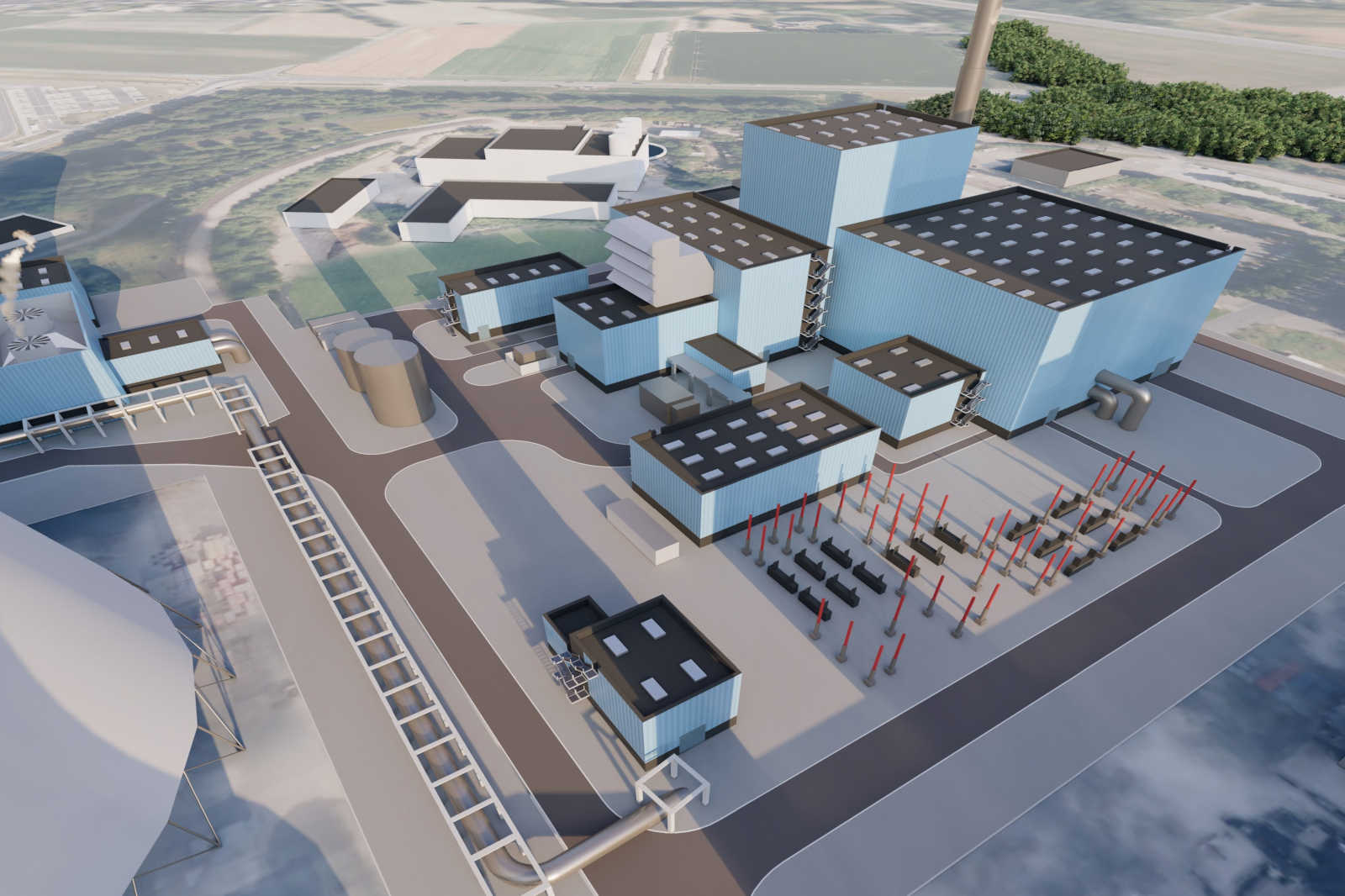 RWE render of a H2-ready gas power plant