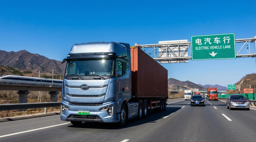 E-trucks on the road in China