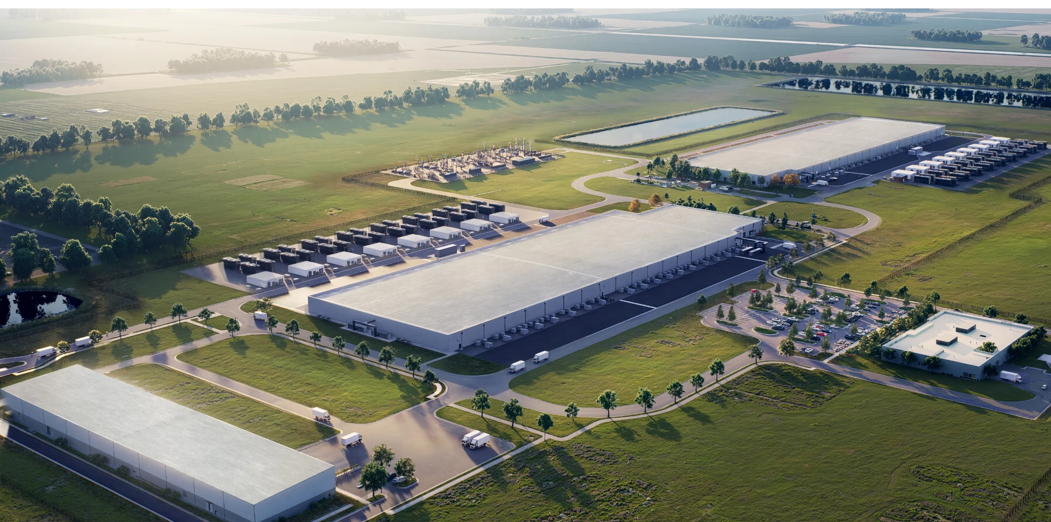 Render of Meta's data center in Bowling Green