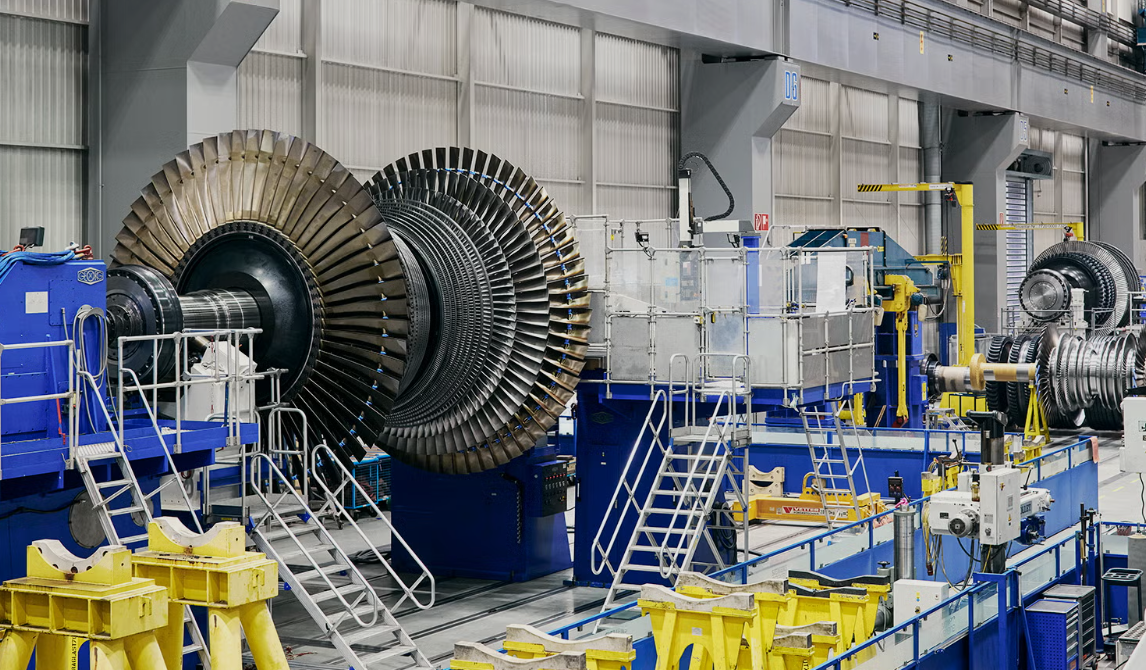 Siemens steam turbine in final assembly