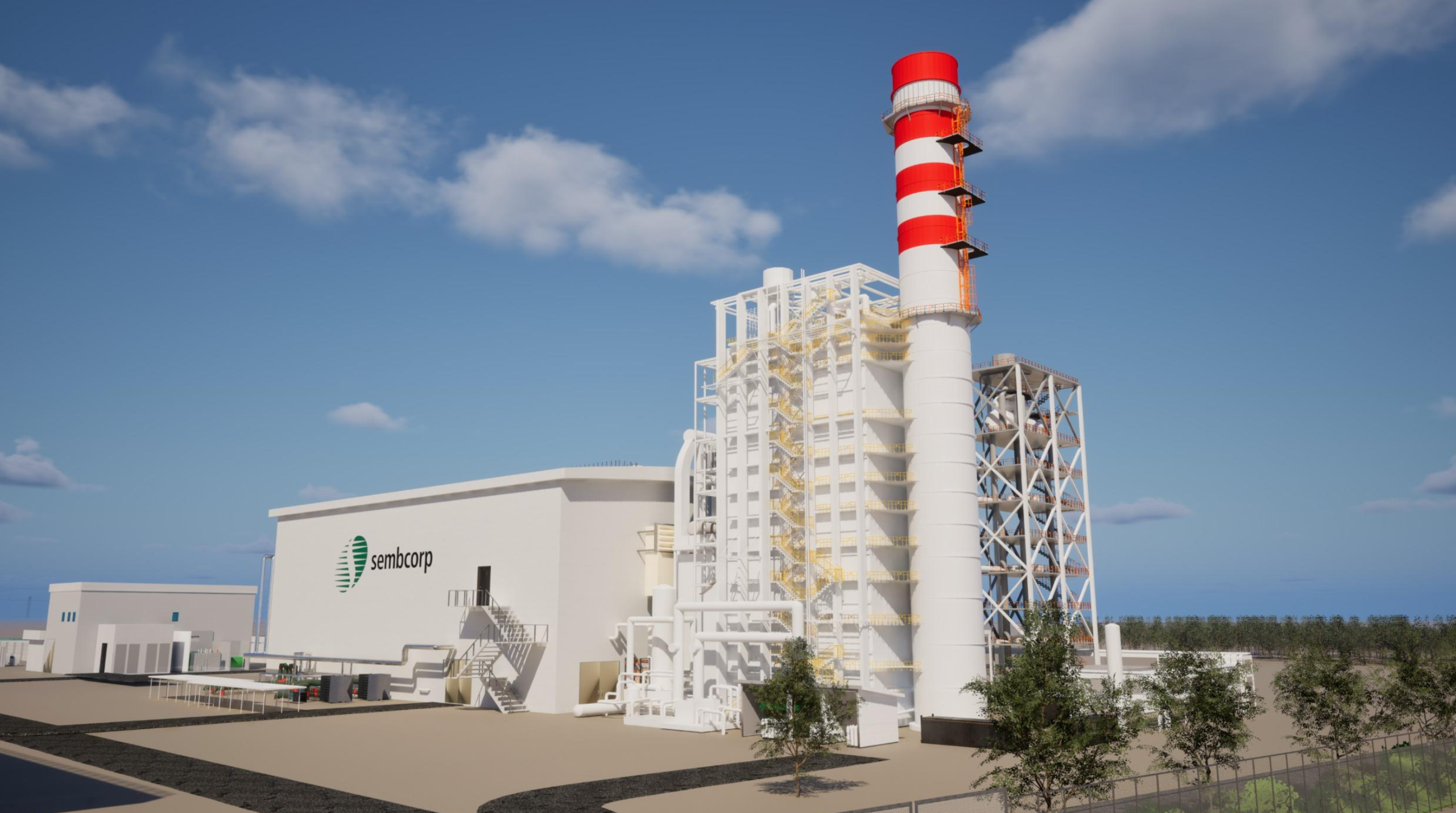 Render of Sembcorp's H2-ready CCGT on Jurong Island